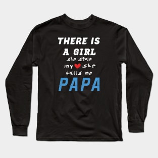 Papa Gifts Shirts from Granddaughter, She Stole My Heart Long Sleeve T-Shirt